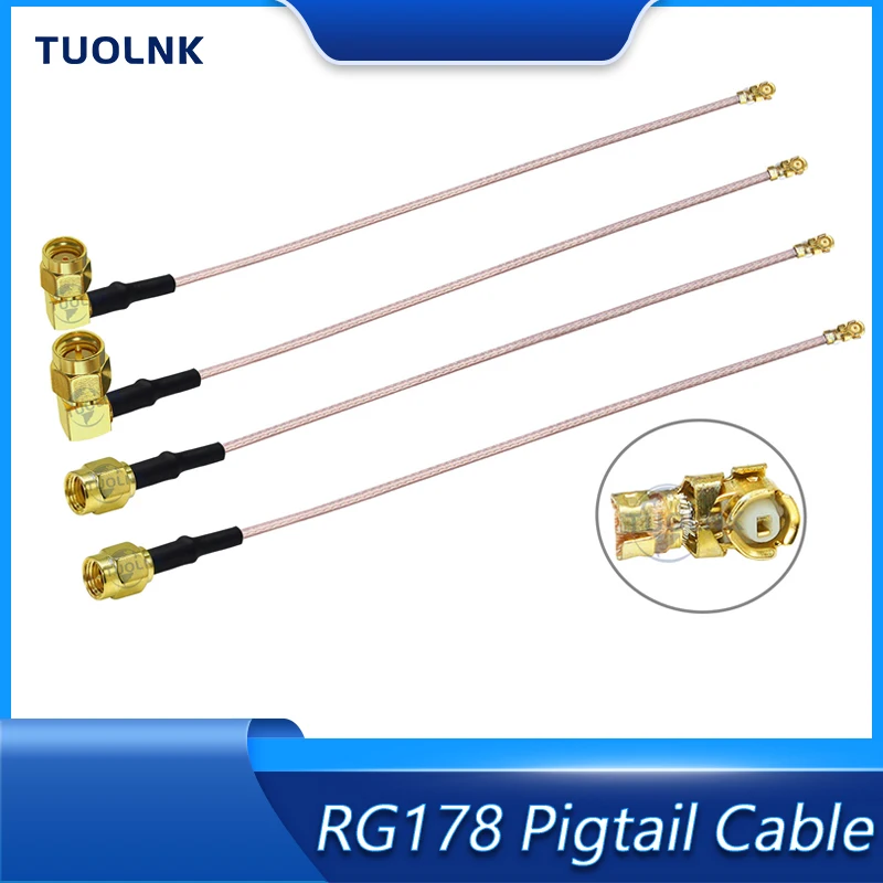 1Pcs RG178 Cable SMA Male to U.FL IPX-1 Female Jack Connector RG-178 RF Coaxial Pigtail Jumper WIFI  Antenna Extension Cable