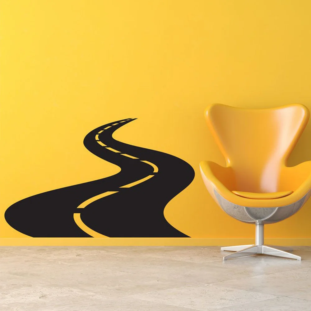 

Winding Road Highway Speed Limit Sign Tire Tracks Road Sign Wall Sticker Vinyl Home Decor Kids Bedroom Nursery Decals Mural