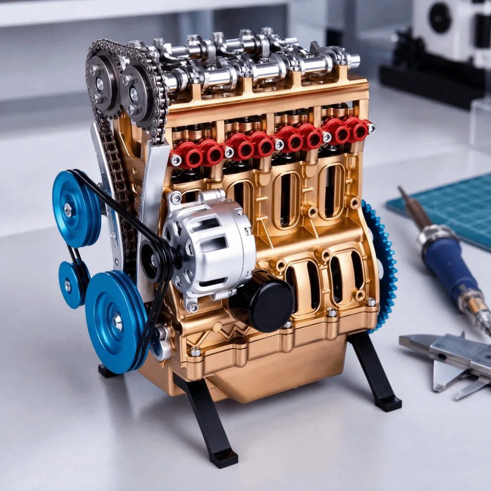 Decorative Resin Car Engine Model 8 Cylinder Miniature Model Engine Display Model 3.94in Engine Figurine Model For Adults