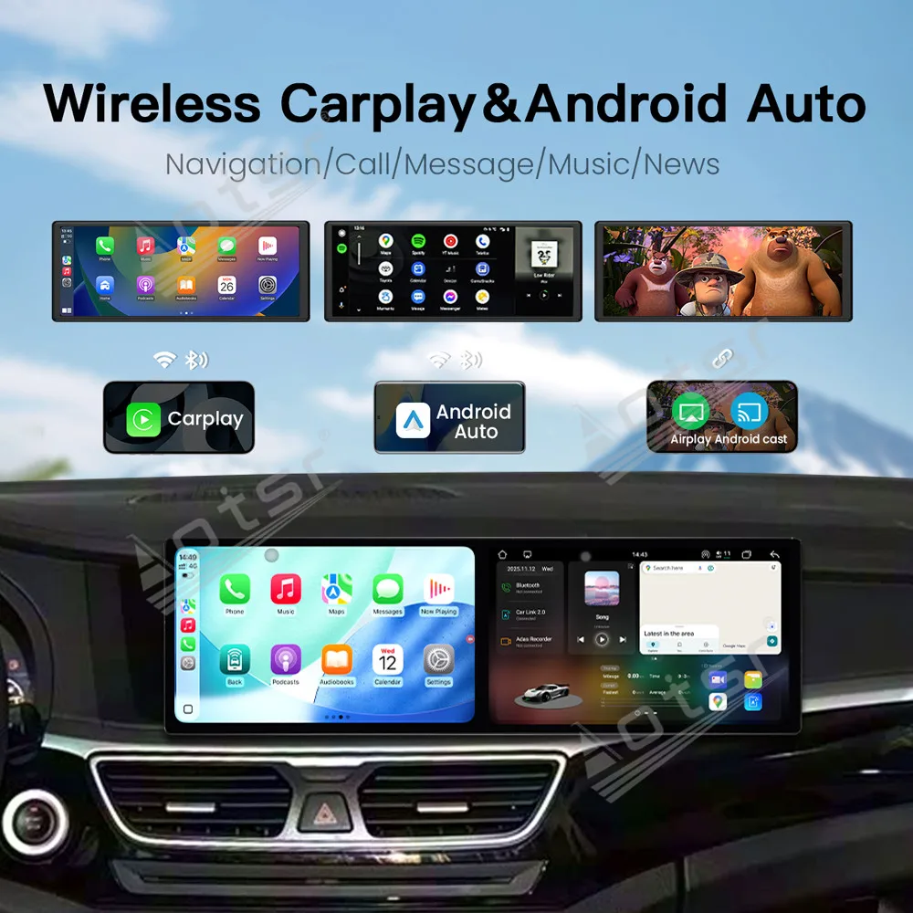 Dual Screen 10.1 Inch Android 15 CarPlay Radio For Volvo S80 2006 HD Touch Screen Multimedia Player Car GPS Navigati Head Unit