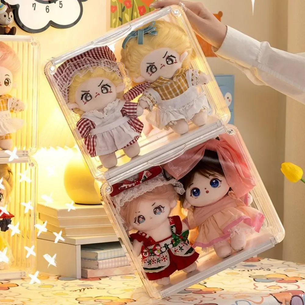 

Transparent 20cm Cotton Doll Storage Box Large Capacity Removable Plush Doll Display Stand Dustproof Waterproof
