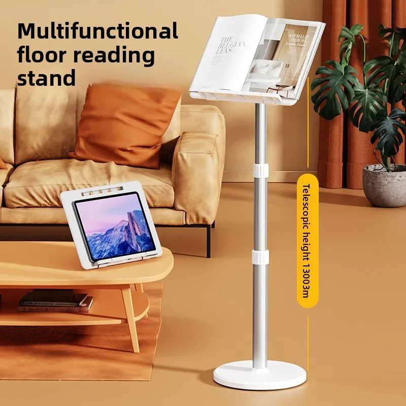 

Подъемный напольный кронштейн для чтения, лежа на кровати, полка для чтения, многофункциональная стоячая телескопическая подставка для книг