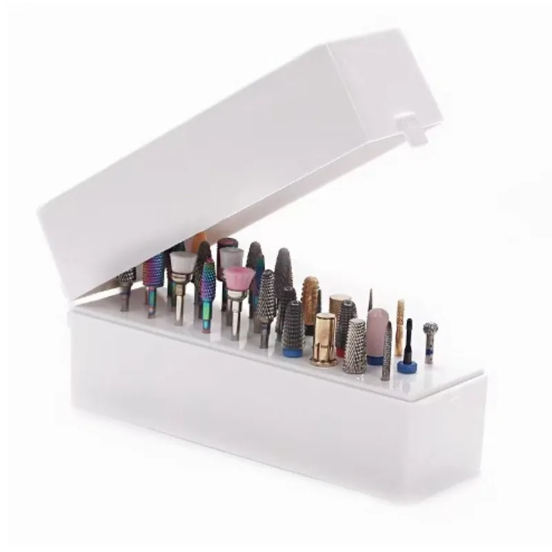 1PC 30 Holes Nail Art Drill Grinding Head Bit Holder Display Storage Box Nail Drill Bits Container Stand Rack view 2