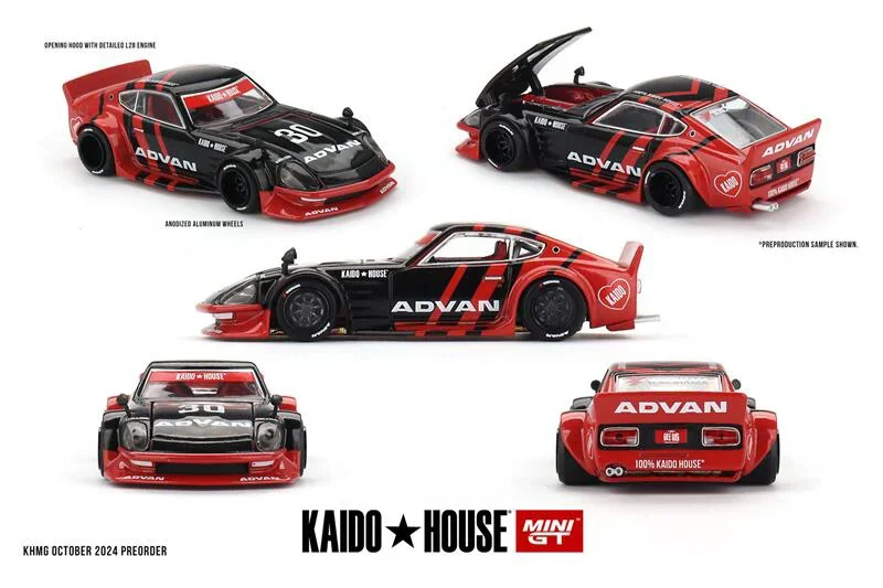 

(Предзаказ) Kaido House x MINI GT 1:64 Fairlady Z Kaido GT ADVAN Литая под давлением модель автомобиля