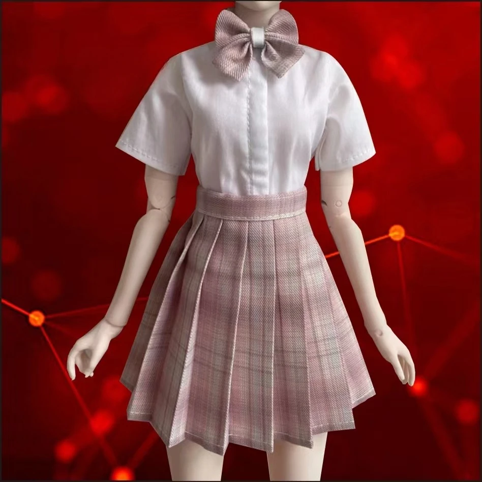 1/3 1/4 1/6 roupas de boneca terno para 60/45/30cm boneca bjd camisa de manga curta + saia jk conjunto brinquedos vestir-se acessórios de boneca, sem boneca