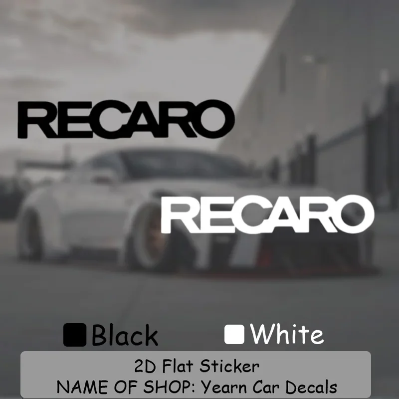 1PC RECARO Logo Transparent Vinyl Sticker Stylish High-End Car Seat Brand Auto Body Decor Decal