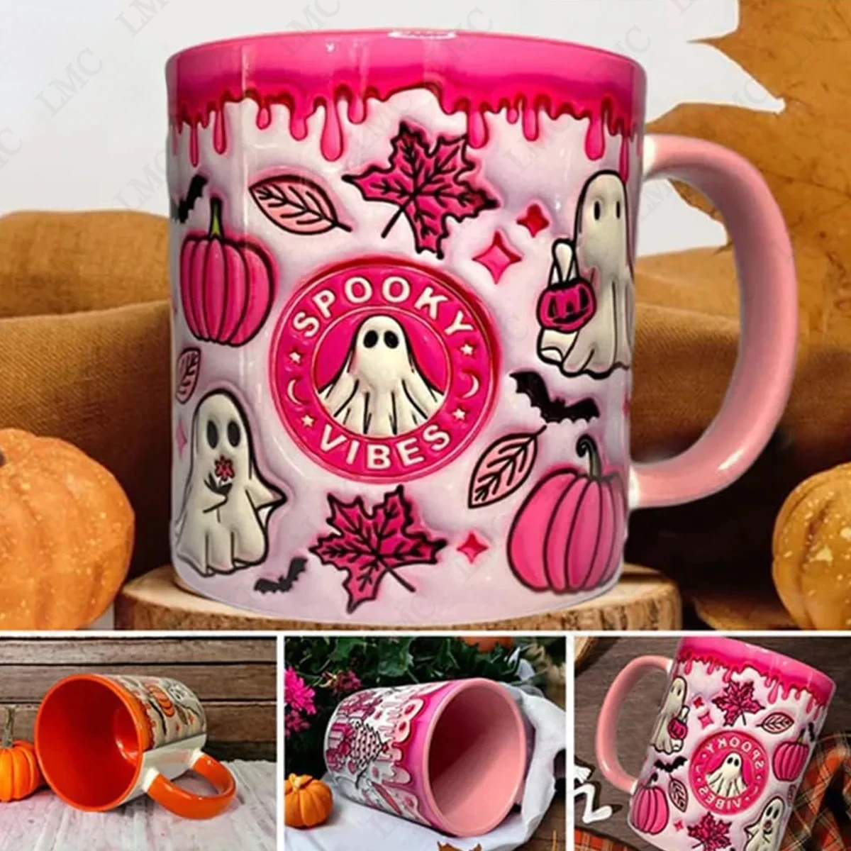 

Children's Halloween Themed Ceramic Cup Trick or Treat Cute Ghost Ceramic Coffee Cup for Halloween Decoration and Gift Giving
