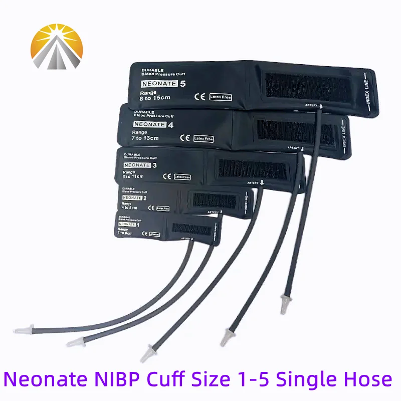 All Sizes 5 Pieces Neo 1 to 5  In One Set Reusable Noninvasive Blood Pressure NIBP Cuff With Single Tube For Neonate Patients