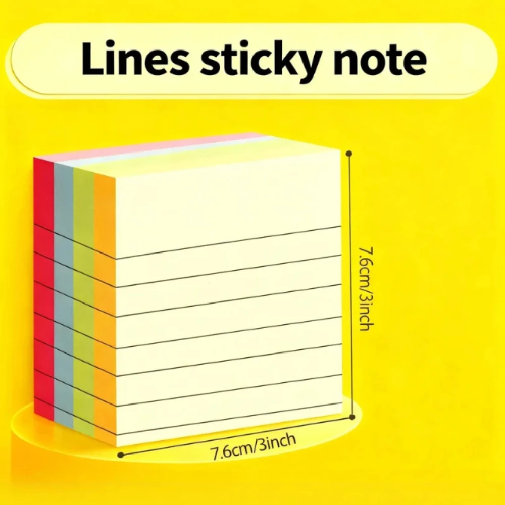 

Productivity Sticky Notes for Learning&Office - Inspiration Square Lined Memo Pad,200 Colorful Sheets per Book (Tear-Off Design)