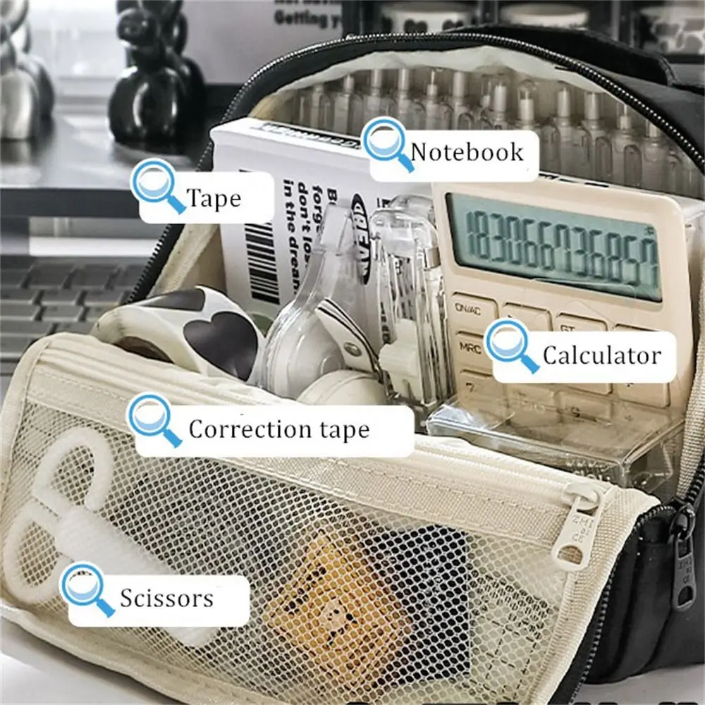 

Пенал большой емкости 90г. ° Многофункциональная сумка для хранения канцелярских принадлежностей, коробка для хранения, 9-слойная большая сумка для ручек, студенческая