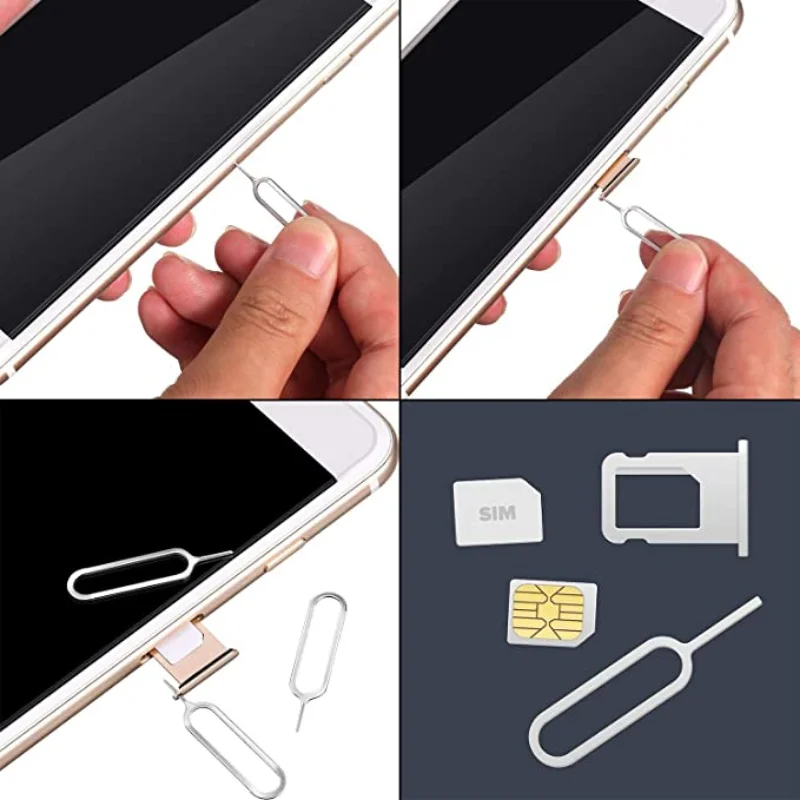 Alat pelepas kartu Sim mewah Pin kartu Anti hilang untuk IPhone Samsung Universal kartu Sim pelepas baki ejektor Pin alat Buka kunci