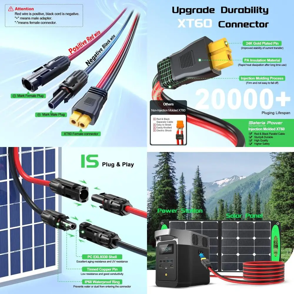 

12AWG 50ft Extension Cable for XT60 Chargers and RV Power Stations