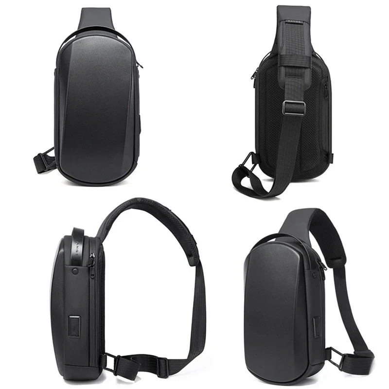 BANGE Multifunction USB Crossbody Bag Shoulder Bag Man TPU Waterproof Travel Sling Messenger Pack Chest bag