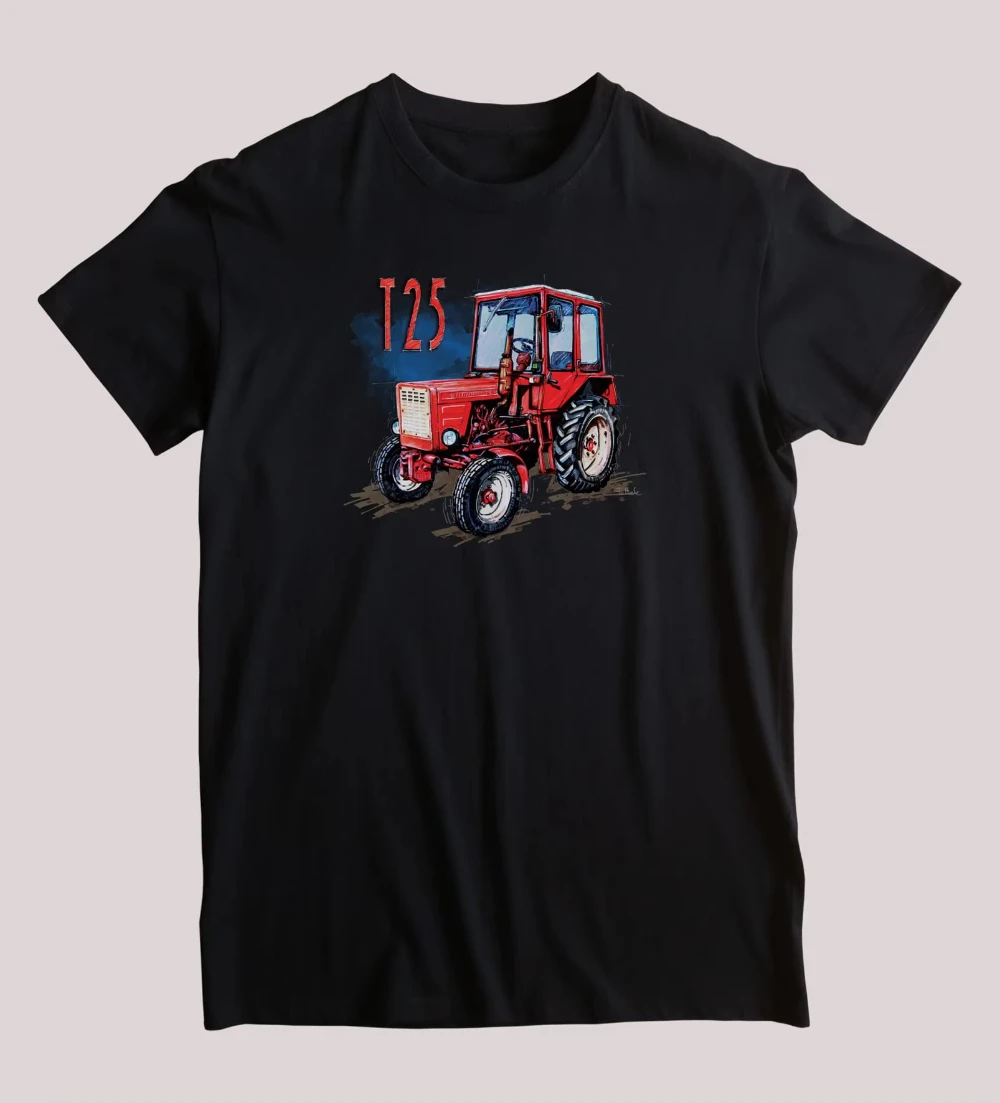 

Soviet Russia Built T-25 Vladimir Tractor T-Shirt. Summer Cotton Short Sleeve O-Neck Mens T Shirt New S-4XL
