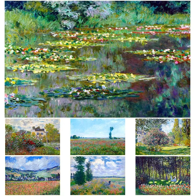 Ölgemälde nach Zahlen Kits Claude Monet Garten Natur Landschaft Zeichnung Leinwand DIY Bilder nach Zahlen Home Decor