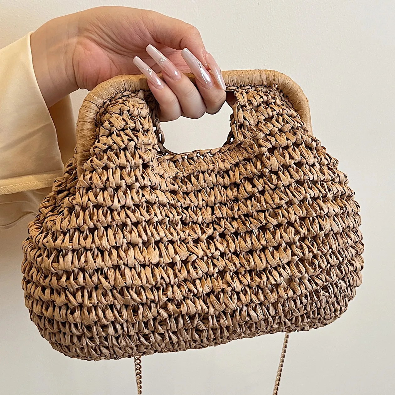 

Ladies Summer Beach Vacation Handbag Straw Woven Clutch Bag for Beach Holiday Casual Stylish Ladies Handbag