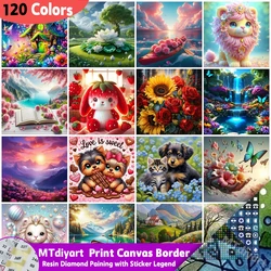 Cartoon Animal Diamond Painting 120 Colors With Sticker Legend New Arrivals Print Canvas Border Landscape Wall Decoration Kit