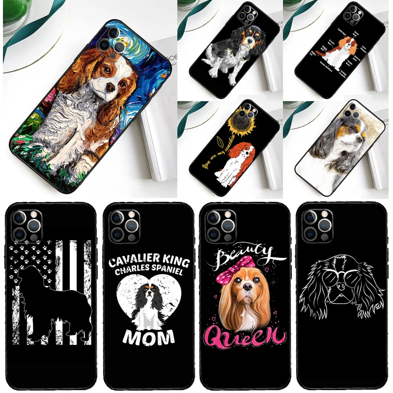 Funda de teléfono Cavalier King Charles Spaniel Dog para iPhone 16 Pro Max 11 13 14 15 Pro Max 12 Mini XR 16 15 Plus 16e contraportada