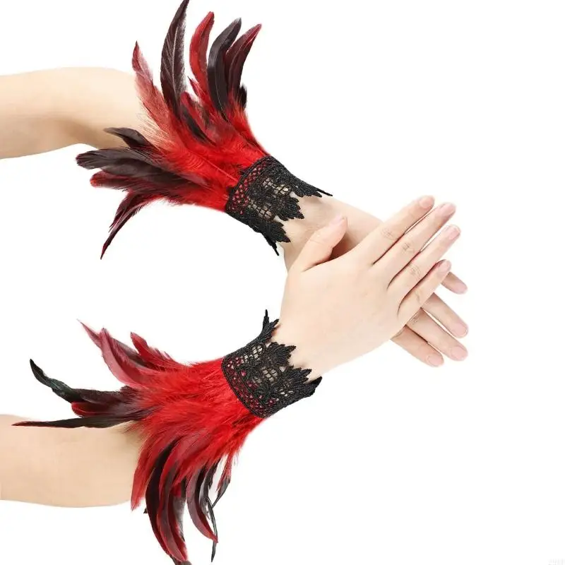 Collier gothique en plumes pour femmes filles, ras du cou en dentelle, accessoires Costume fête d'halloween, bijoux