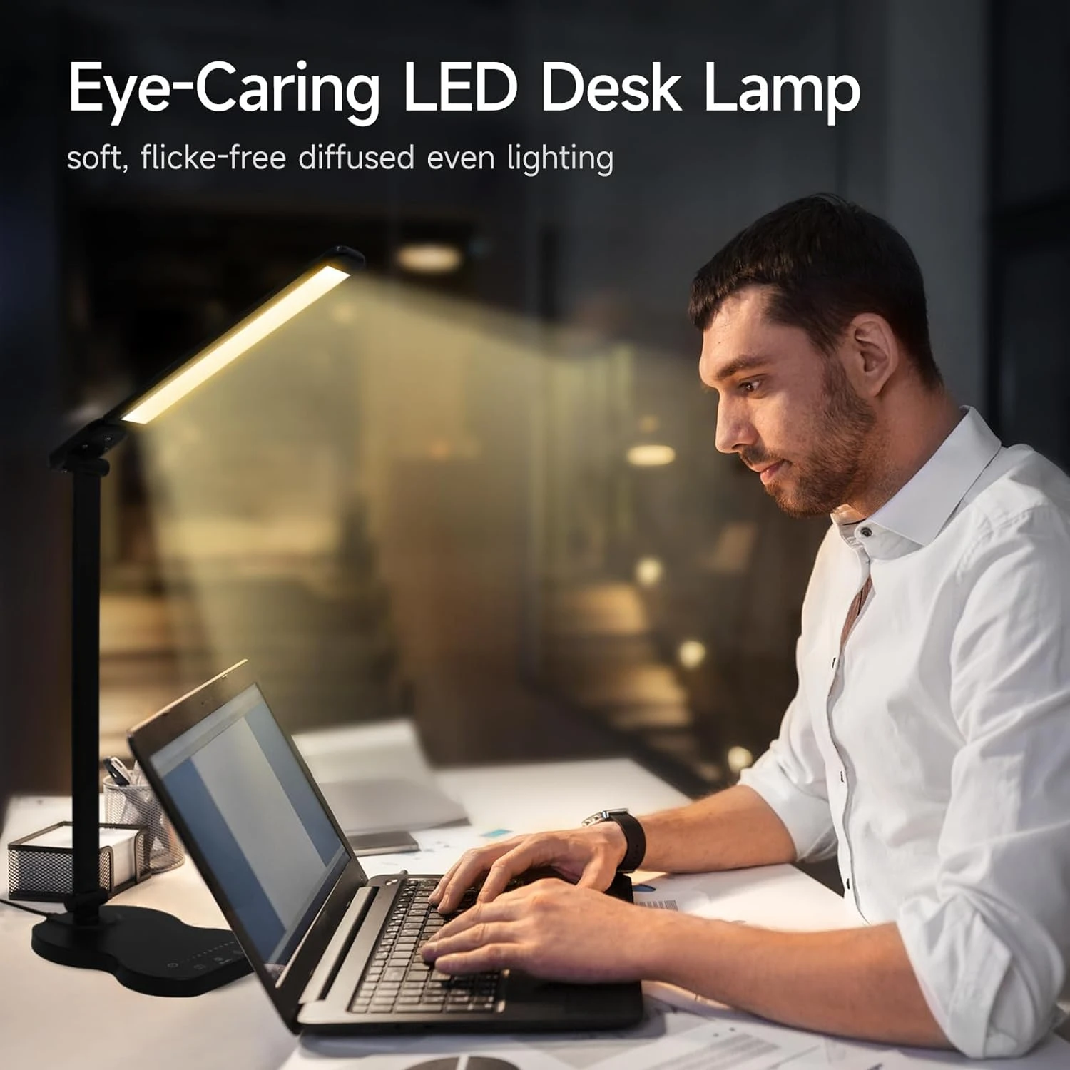 قم بتحويل مساحة العمل الخاصة بك باستخدام المصباح المكتبي LED الأنيق والمتعدد الاستخدامات - مثالي لأي مكتب أو إعداد الدراسة. عزز المحترف الخاص بك