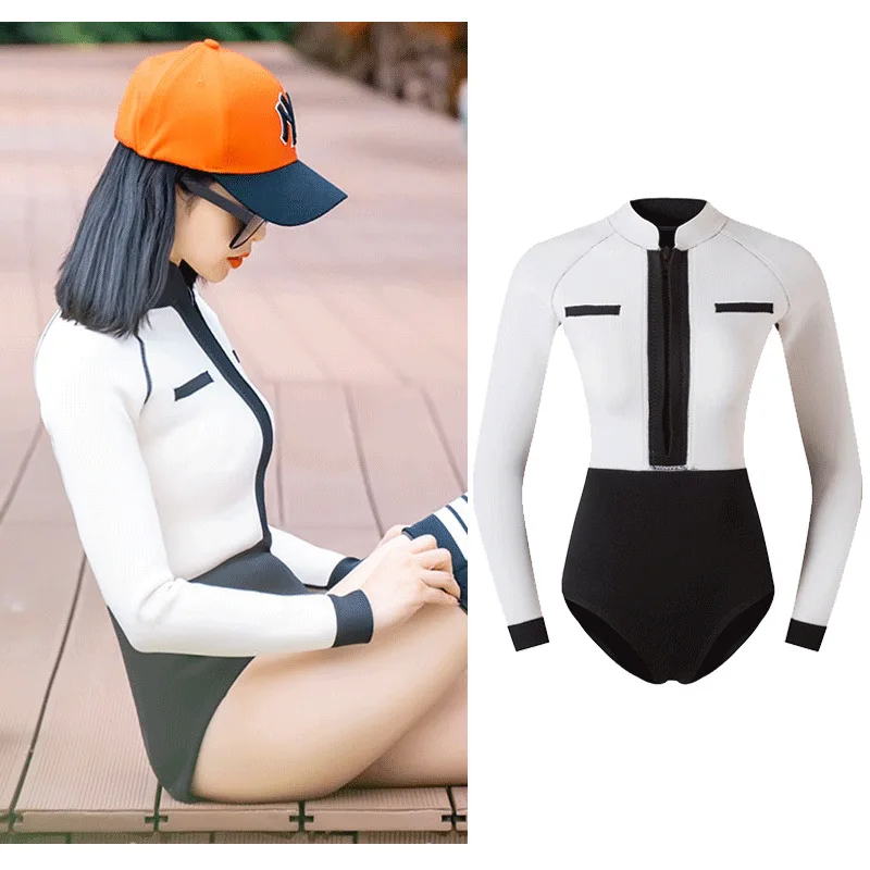 

Bikini Wetsuit Women Neoprene 2mm Jacket Surf Snorkel Dive Girls Swimsuit Free Dive Keep Warm