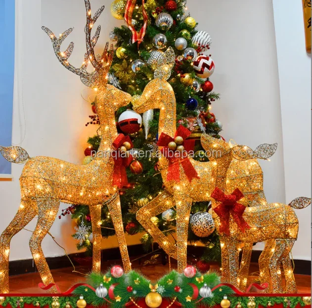 

Nanchi Wholesale Cheap Christmas Supplies Outdoor Garden Park Christmas Reindeers Festival Party LED Lights Christmas Reindeers