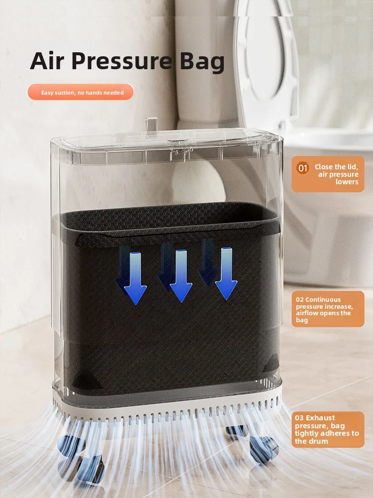 Large Capacity Toilet Bathroom Kitchen Trash Can High Leg Home Use Garbage Bin Living Room Trash Bucket Moving Household Tools