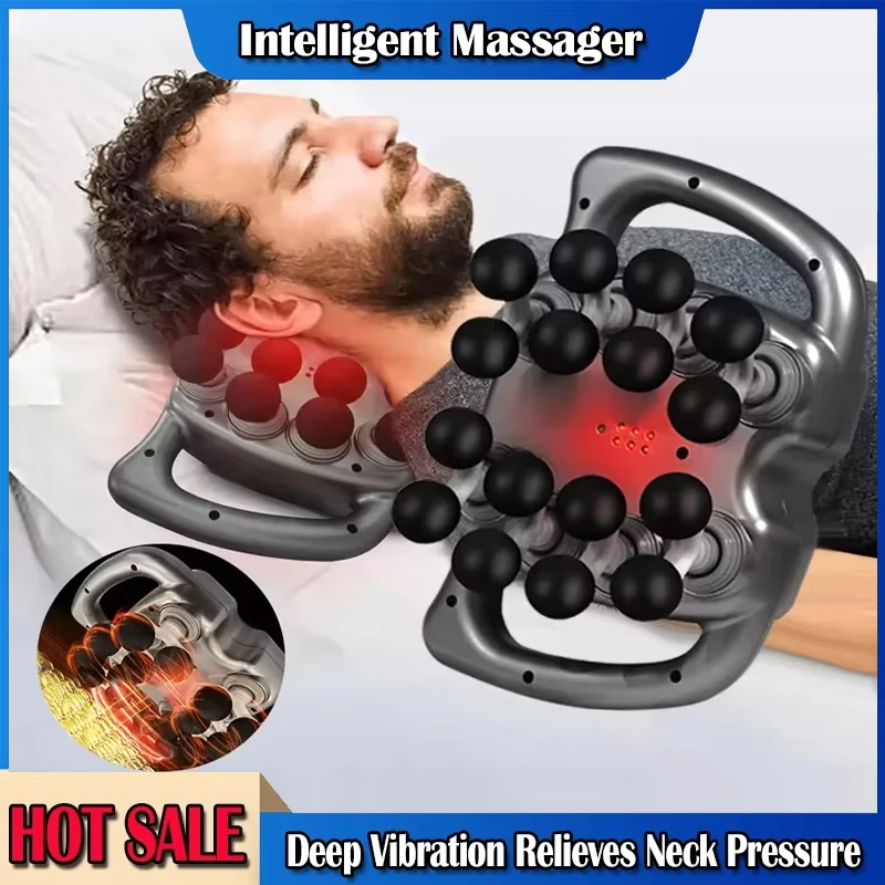 16-Head Muscle Massage Gun Professional Body Leg Back Shoulder Waist Fascia Gun High Frequency Vibration Massager Gun