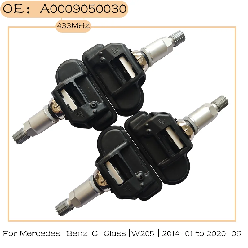 1/4PCS A0009050030 Tire Pressure Sensor For Mercedes-Benz C-Class [W205] from 2014-01 to 2020-06 433MHZ Car TPMS 41990-14002