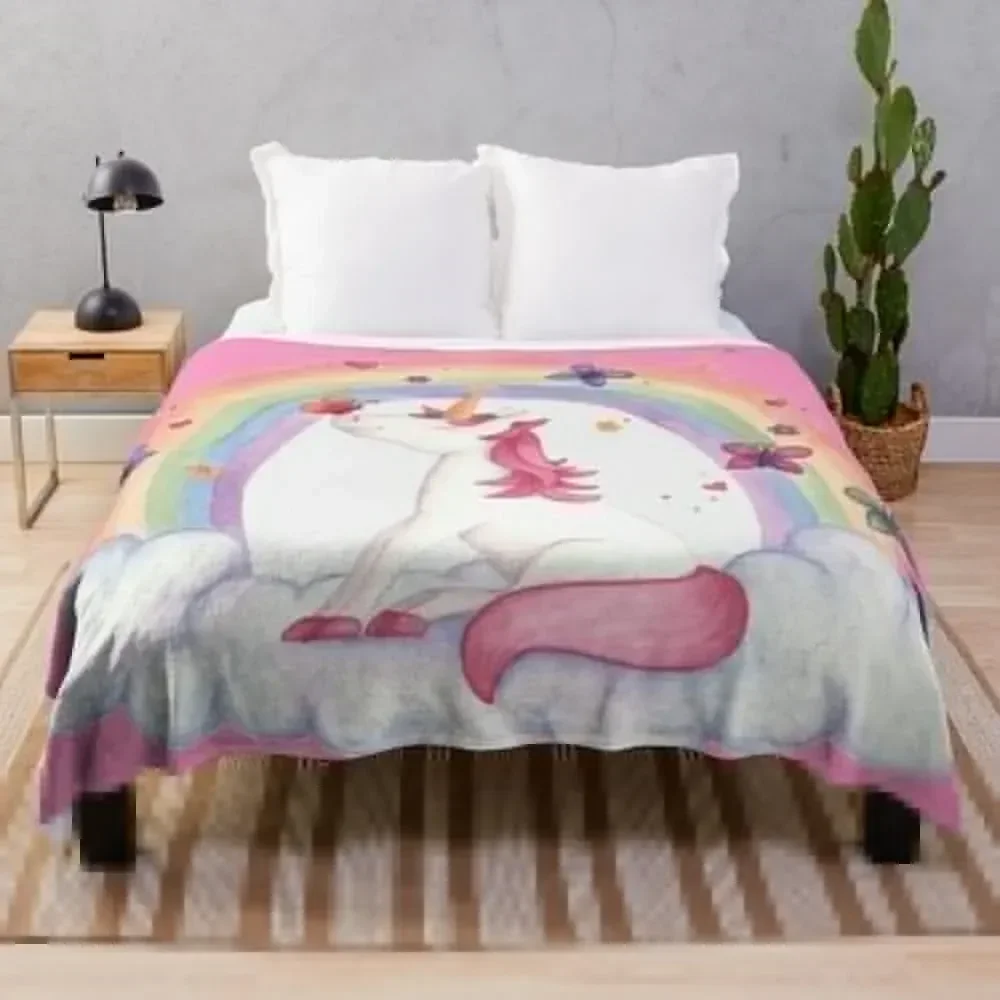 

Magical Unicorn Throw Blanket Fuzzy Plush Throw Blanket for Sofa Chair