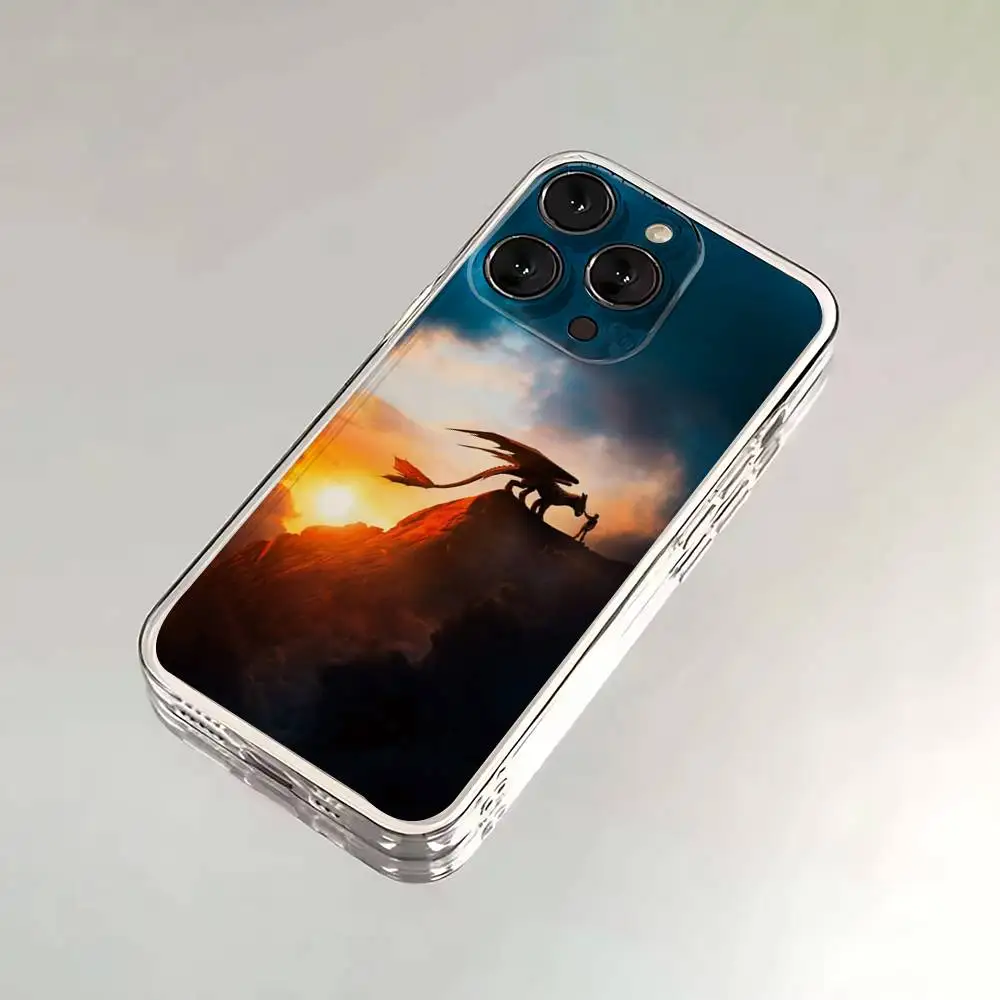 Capa de telefone dragão t-dentado dos desenhos animados para iphone 16,15,14,13,12,11,17 pro, max, plus, x,xs, xr, se, mini capa macia transparente