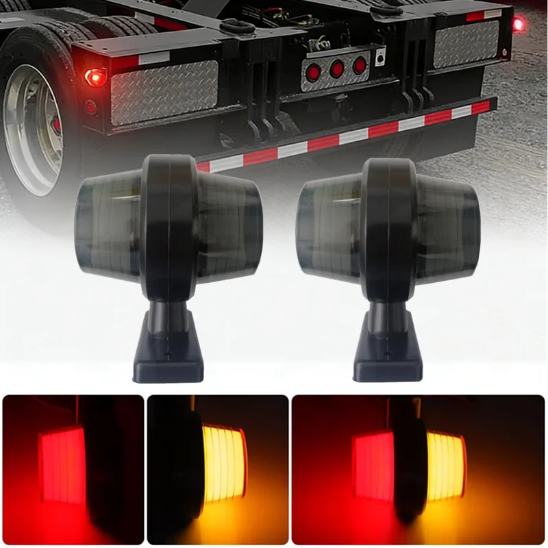 2PCS Outline Lamp Truck Trailer Led Side Marker Lights 12V 24V Double Face Red Amber Indicator Turn Signal Light for Lorry