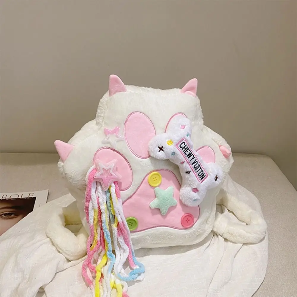 Large Capacity Cat Paw Backpack Lolita Cartoon Cat Paw Bones Knapsack Multifunctional Japanese Style Cat Student Schoolbag