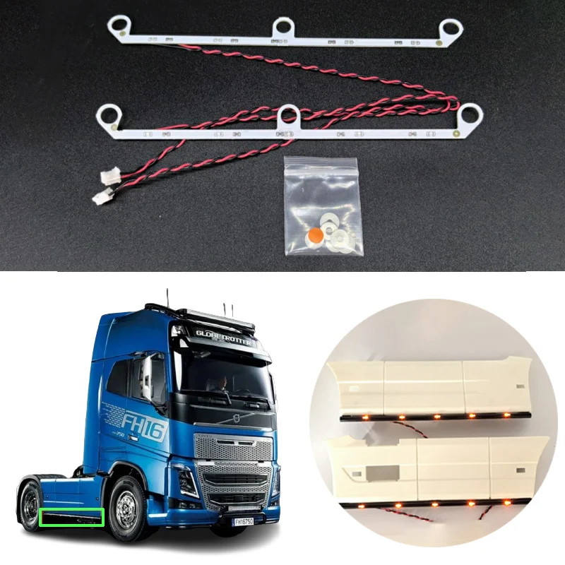 Voltage 5V Side Lights Bottom Lamp for 1/14 Tamiya RC Truck Car Volvo FH16XL 750 56375 Diy Parts Toys