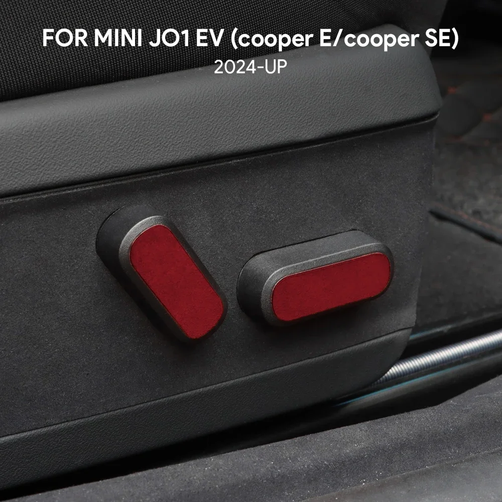 Italian Top Suede for Mini Electric Cooper E SE J01 EV 2024 2025 Car Seat Adjustment Button Sticker Interior Trim Accessories