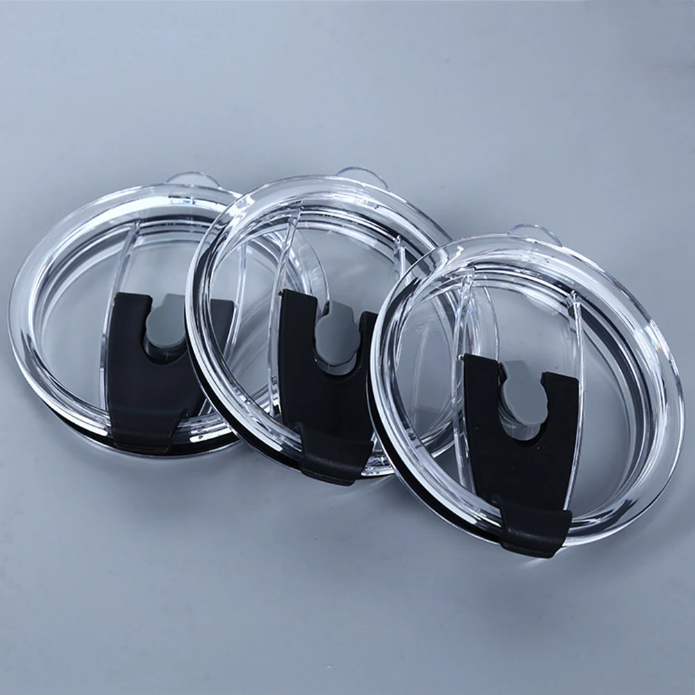 

2pcs Insulated Cup Lids Leak-Proof Transparent Replacement Covers For 20 30Oz Tumblers Water Bottles Spill-Proof Silicone Lid