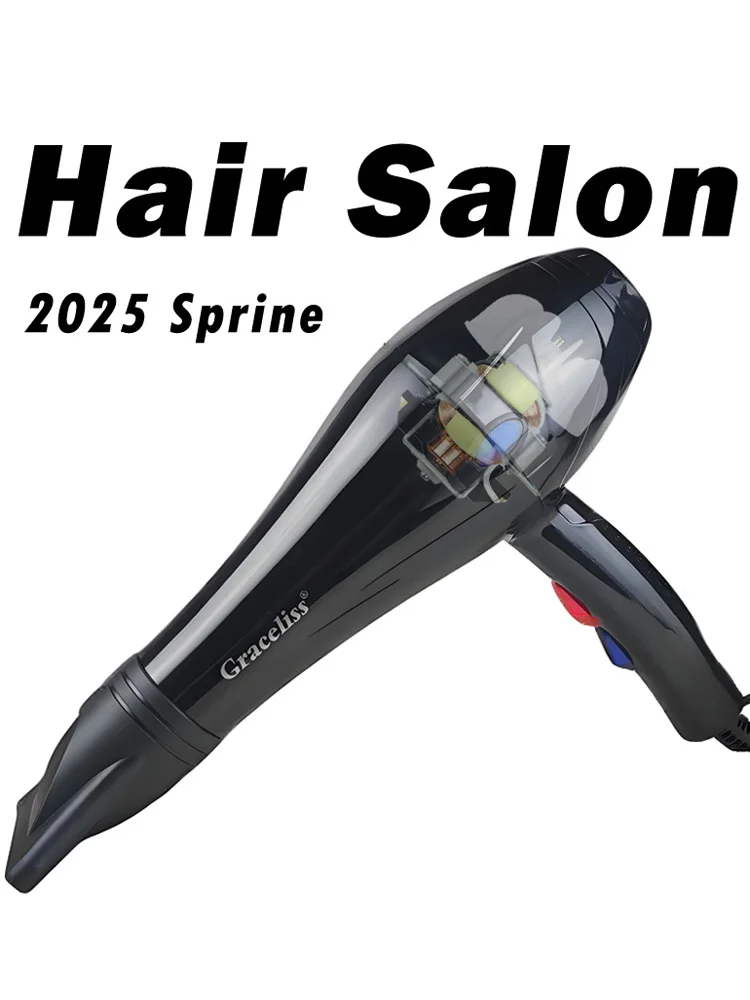 เครื่องเป่าผม เครื่องเป่าผมทรงพลังระดับมืออาชีพ เครื่องทําความร้อนอย่างรวดเร็ว ปรับร้อนและเย็น เครื่องเป่าลมไอออนิกพร้อมหัวฉีดเก็บอากาศ