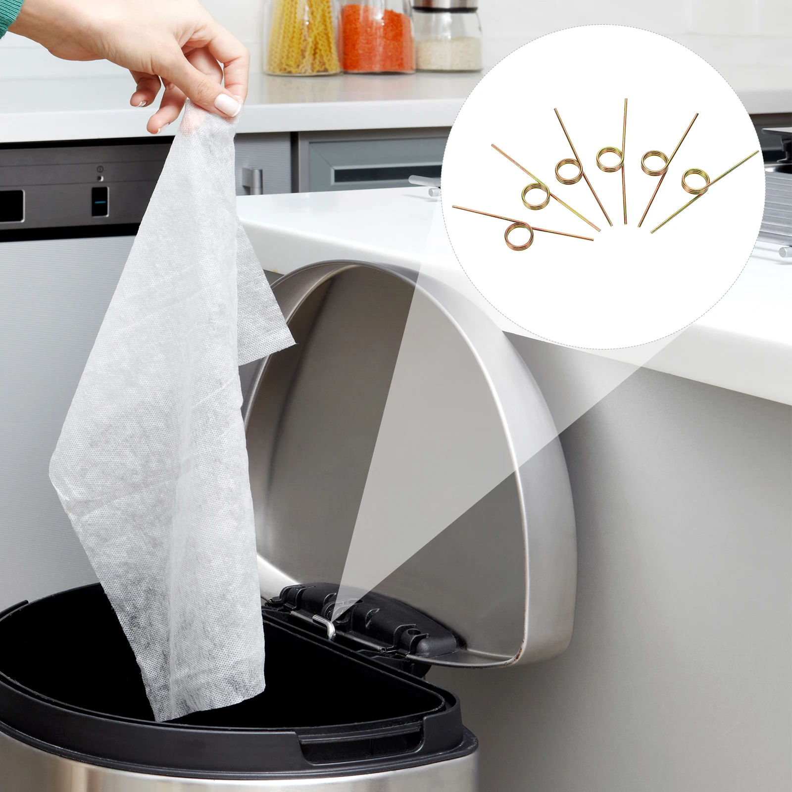 

10Pcs Torsional Springs for Storage Bucket Lid Seamless Opening Closing Experience Torsional Spring Replace Can Lid Spring