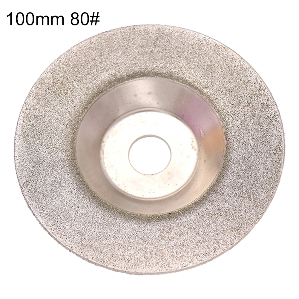 Disco de molienda con revestimiento de diamante, muela de disco de vuelta plana para amoladora angular, afilador de porcelana de vidrio grueso, 4 pulgadas, 80 granos, 1 ud.