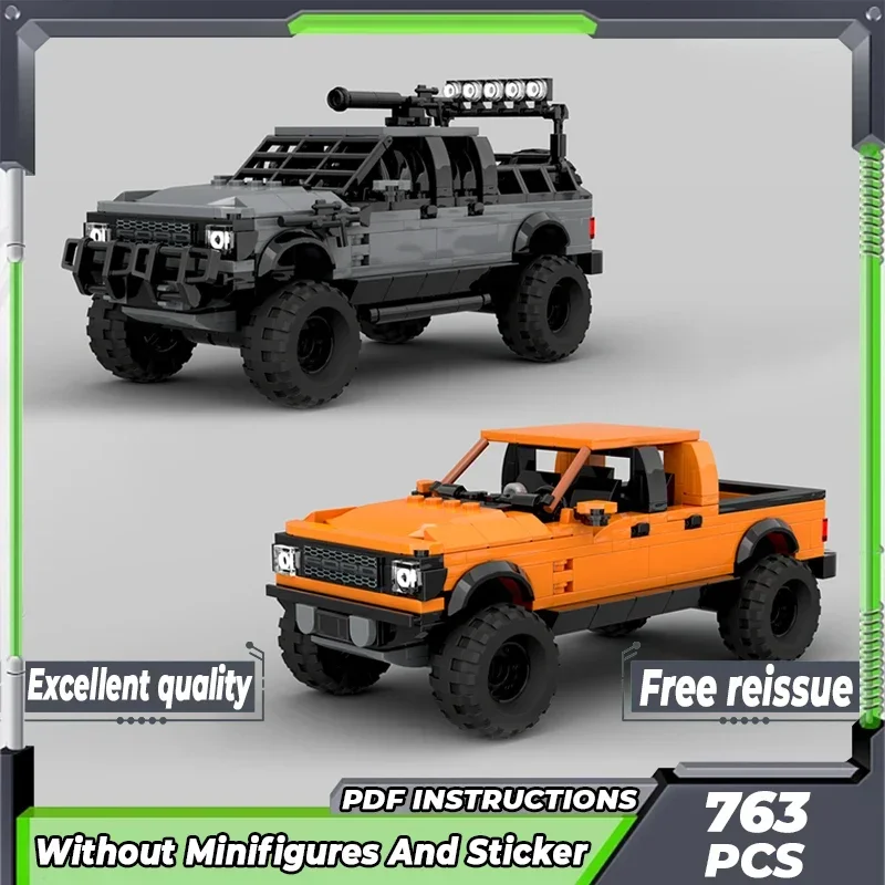 City Car Model Moc Building Bricks Apocalyptic F-150 Off-road Vehicle Technology Blocks Gifts Christmas Toys DIY Sets Assembly