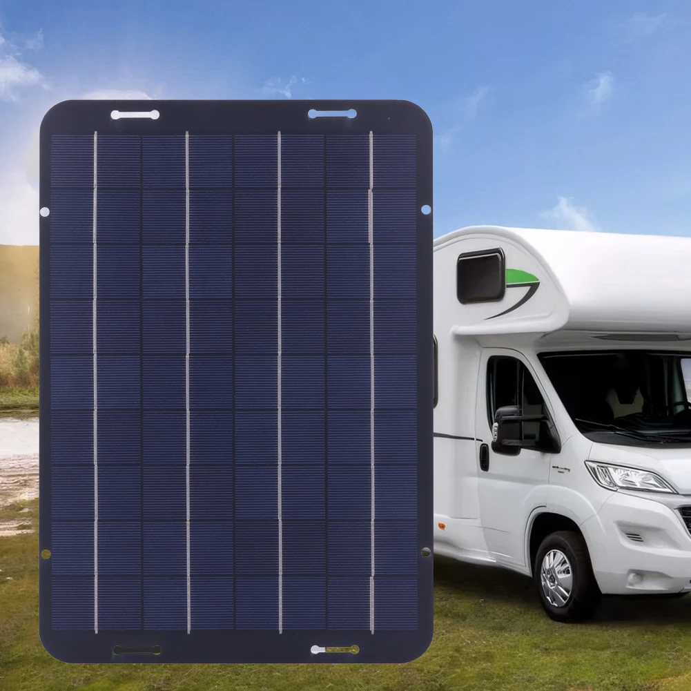 12W 태양 전지 패널 키트 고효율 휴대용 태양열 충전기 키트 RV 밴 보트 용 다결정 태양 전지 패널 충전기