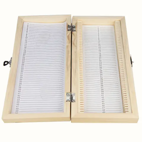 25/50/100pcs 나무 현미경 슬라이드 상자 생물학적 병리학적 슬라이드 보관 상자 휴대용 직사각형 홀더 케이스