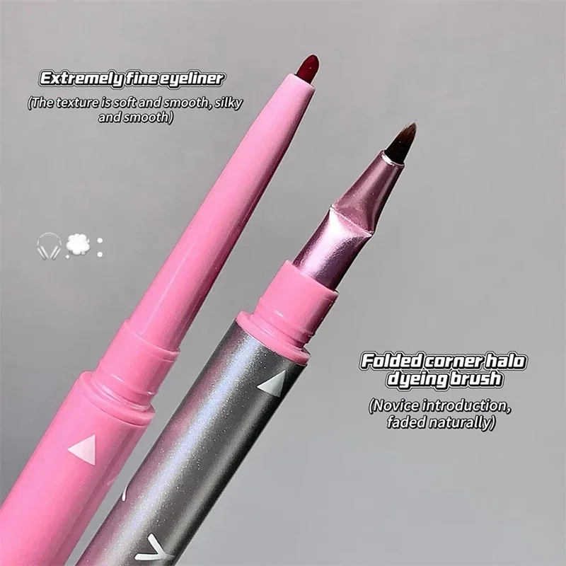 Dwustronny eyeliner w żelu z pędzelkiem pod kątem, długotrwały, naturalny czerwony, czarny, brązowy, nie rozmazuje się, szybkoschnący, efekt 3D, pisak do efektu jedwabnika.