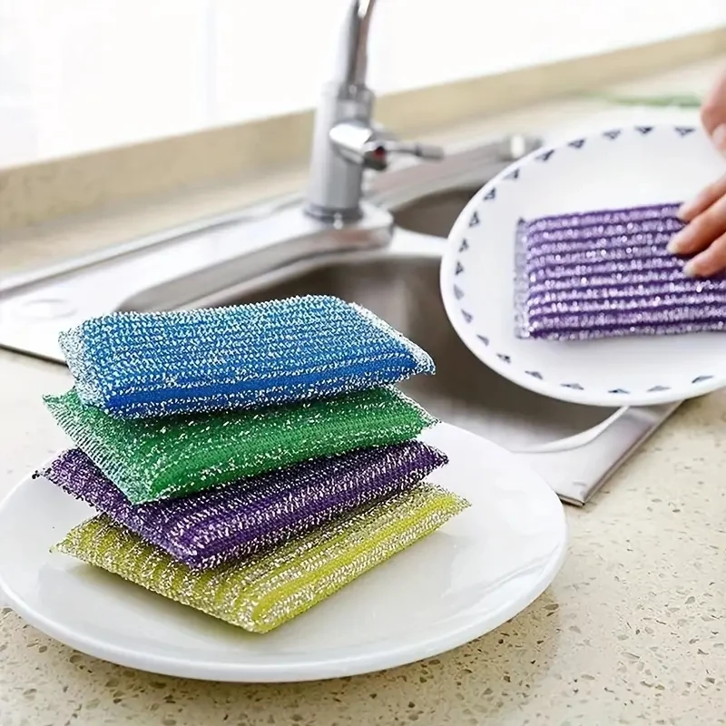 Pinstripe Scrubber Dishwashing Sponge Kitchen Dishwashing Dishcloth Sponge Wipe Brush Cleaner Cleaning Brush Kitchen Accessories