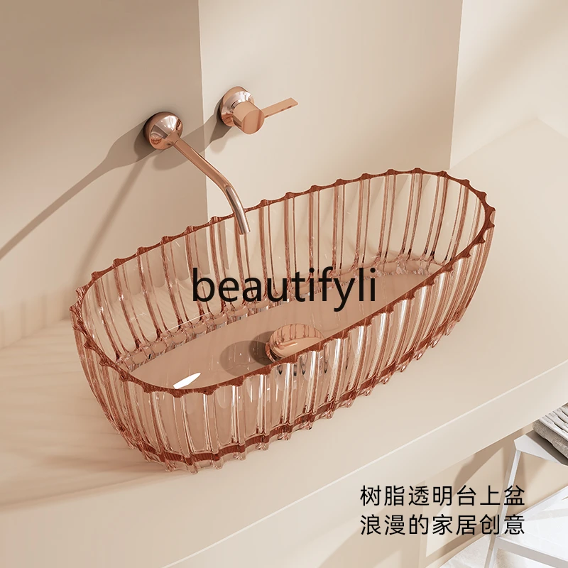 

Household independent B & B hotel high luxury transparent platform basin