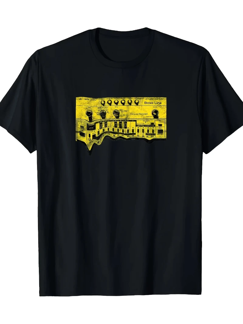 Premium Men's Heavyweight Retro Synth-Print T-Shirt – 80s/90s DJ Studio Gear Music Producer Theme streetwear