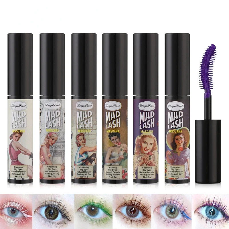 1pc wasserdicht blau lila bunte Mascara Wimpern verlängerung dicke Curling nicht verschmieren schnell trocknen lang anhaltende Mascara Make-up