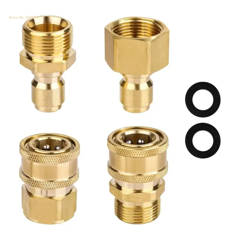 

4 Pack High Pressure Brass Nozzle Adapters with Sealing Rings Metal Washer Connectors Watering Equipment Accessories Dropship