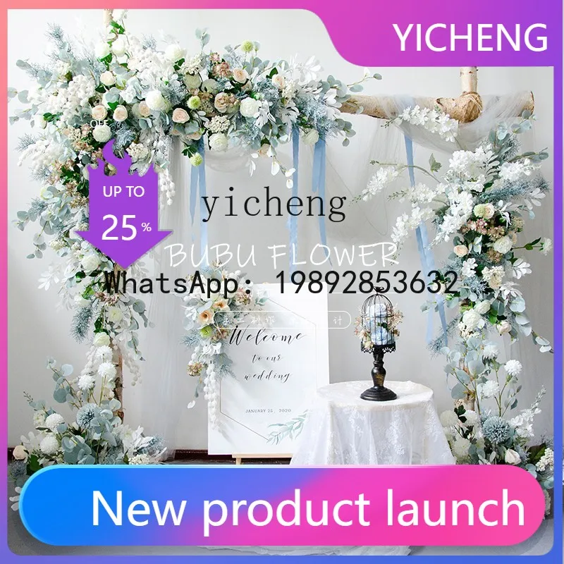 

X2 Blue Arch Floral Live Background Store Decoration Arrangement Artificial Flower Set home decor