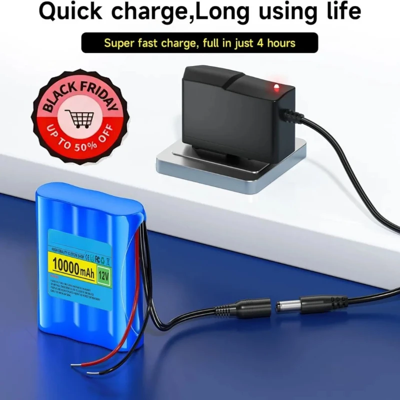 

Newest 12V 10000mAh Rechargeable Battery for RC Car Boat More Devices High Quality Li-ion Replacement Battery Pack with Charger